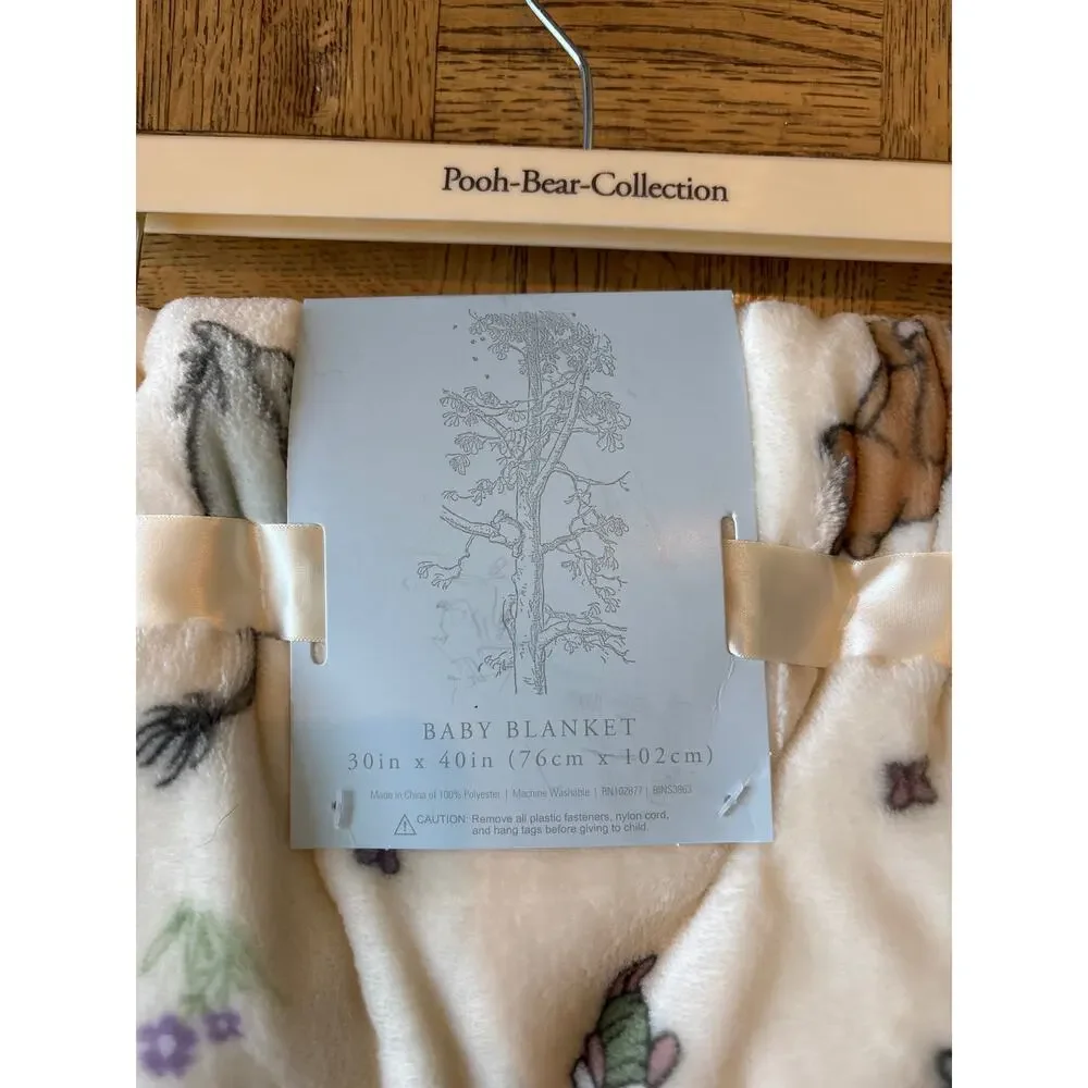 Winnie the Pooh Bear Collection Eeyore Piglet Lovey Plush Baby Blanket Blush